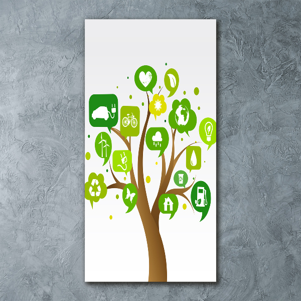 Quadro in vetro acrilico verticale Albero ecologico