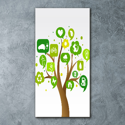 Quadro in vetro acrilico verticale Albero ecologico