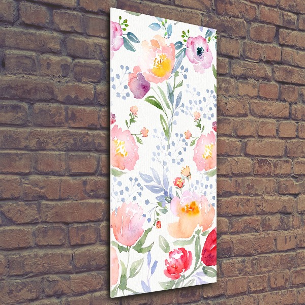 Quadro acrilico verticale Papaveri