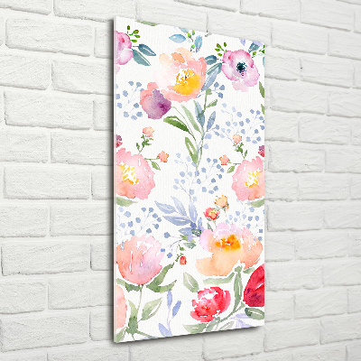 Quadro acrilico verticale Papaveri