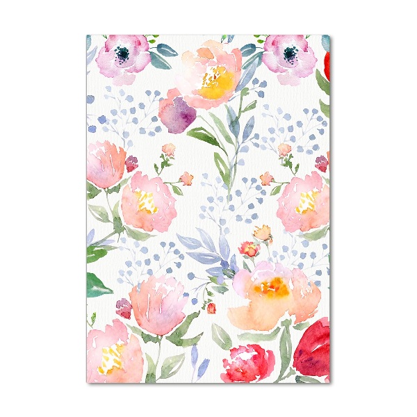 Quadro acrilico verticale Papaveri