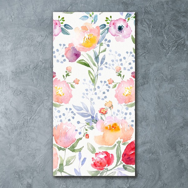 Quadro acrilico verticale Papaveri