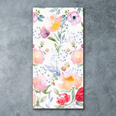 Quadro acrilico verticale Papaveri