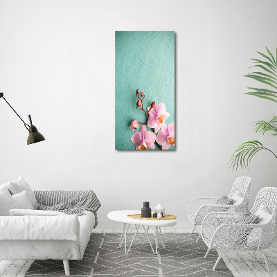 Quadro in vetro acrilico verticale Orchidea rosa