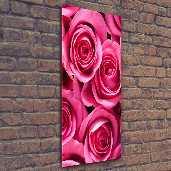 Quadro vetro acrilico verticale Rose rosa