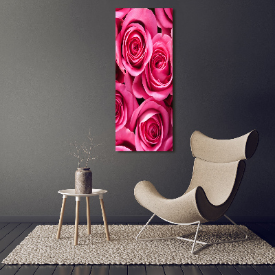 Quadro vetro acrilico verticale Rose rosa