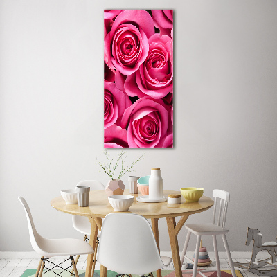Quadro vetro acrilico verticale Rose rosa