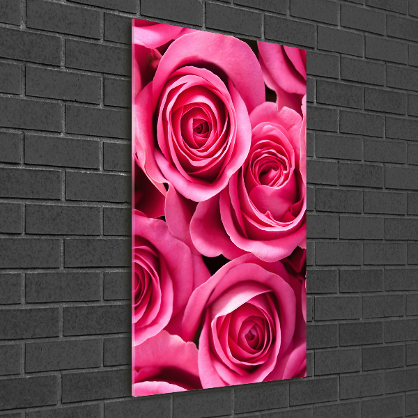 Quadro vetro acrilico verticale Rose rosa