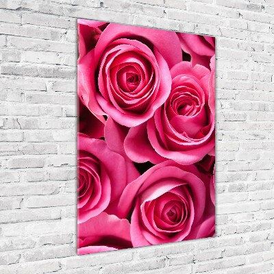 Quadro vetro acrilico verticale Rose rosa