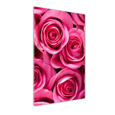 Quadro vetro acrilico verticale Rose rosa