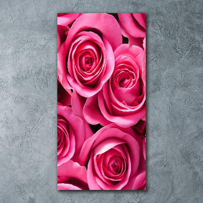Quadro vetro acrilico verticale Rose rosa