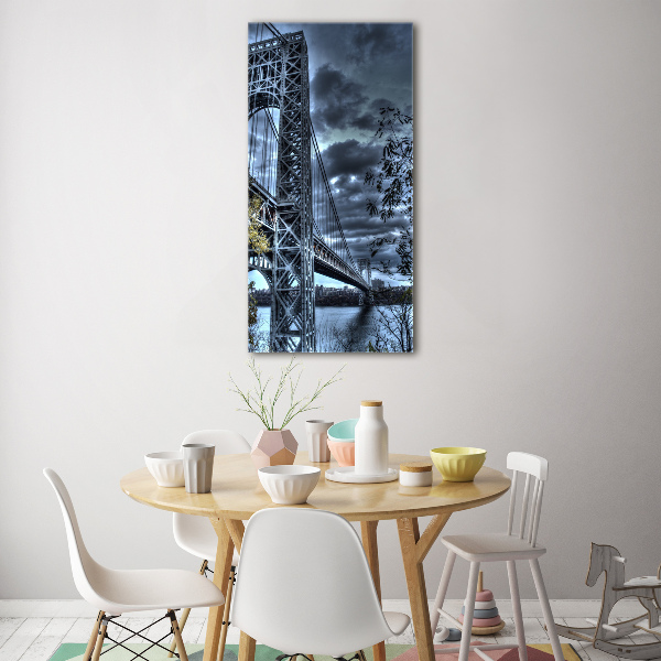Quadro in vetro acrilico verticale Ponte di New York