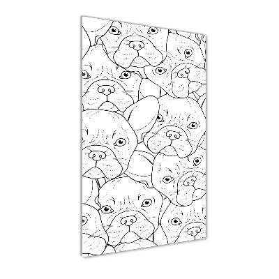 Quadro stampa su vetro acrilico verticale Bulldog francesi
