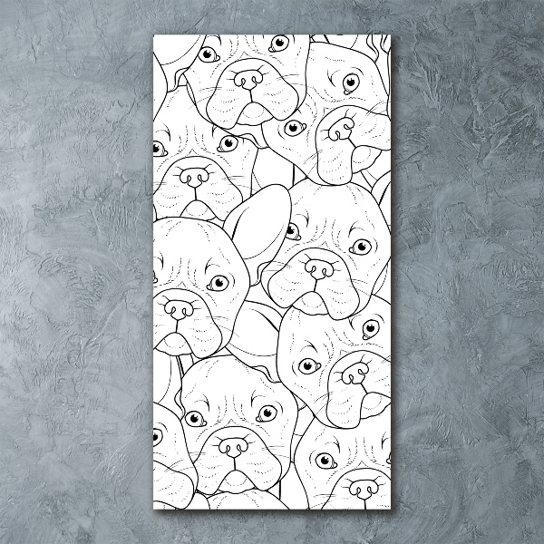 Quadro stampa su vetro acrilico verticale Bulldog francesi