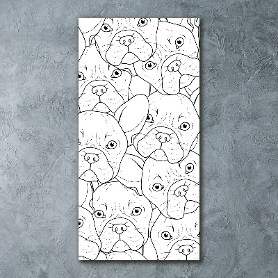 Quadro stampa su vetro acrilico verticale Bulldog francesi