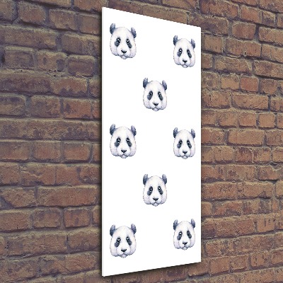 Quadro in vetro acrilico verticale Panda