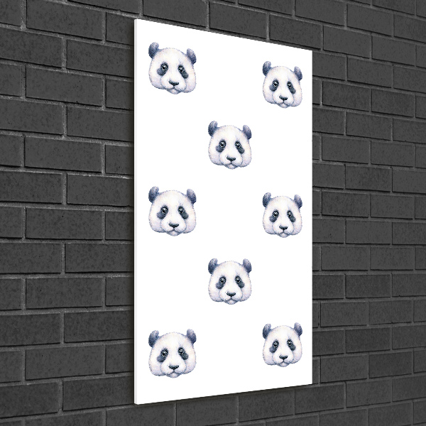 Quadro in vetro acrilico verticale Panda