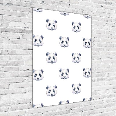 Quadro in vetro acrilico verticale Panda