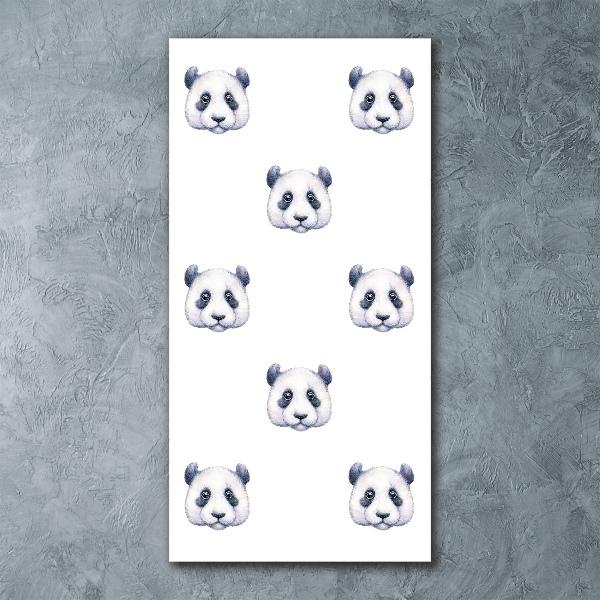Quadro in vetro acrilico verticale Panda
