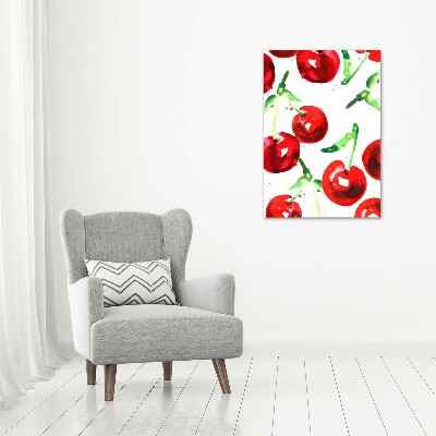 Quadro in vetro acrilico verticale Ciliegie