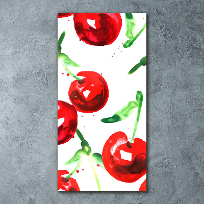 Quadro in vetro acrilico verticale Ciliegie