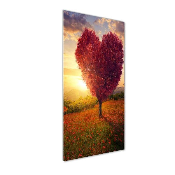 Quadro vetro acrilico verticale Albero del cuore