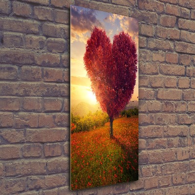 Quadro vetro acrilico verticale Albero del cuore