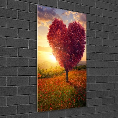 Quadro vetro acrilico verticale Albero del cuore