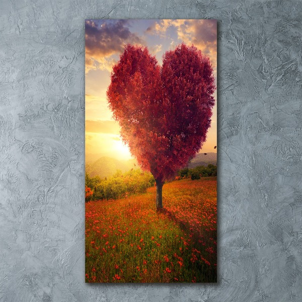 Quadro vetro acrilico verticale Albero del cuore