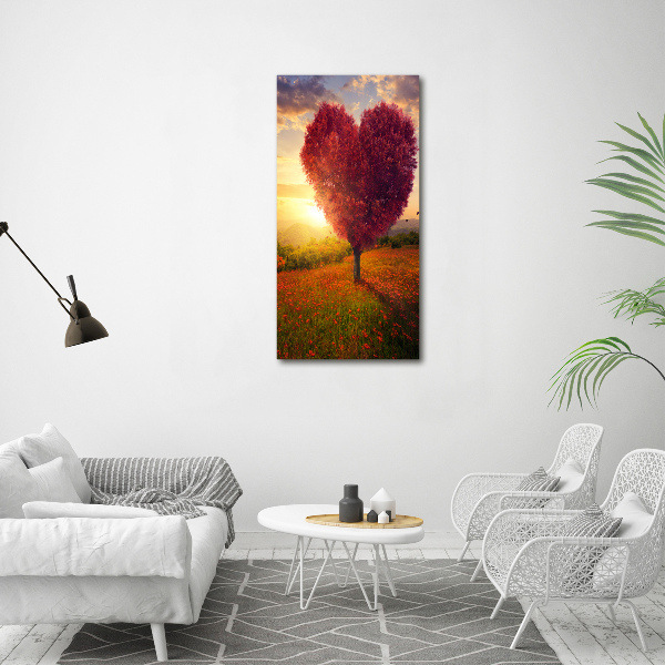 Quadro vetro acrilico verticale Albero del cuore