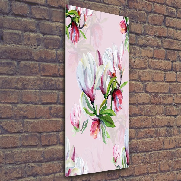 Quadro stampa su vetro acrilico verticale Magnolia