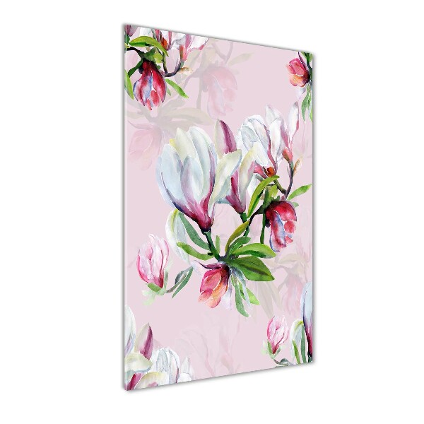 Quadro stampa su vetro acrilico verticale Magnolia