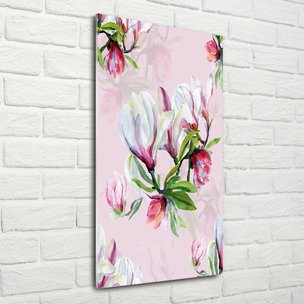 Quadro stampa su vetro acrilico verticale Magnolia