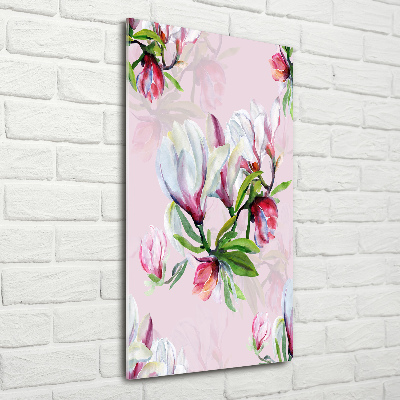 Quadro stampa su vetro acrilico verticale Magnolia