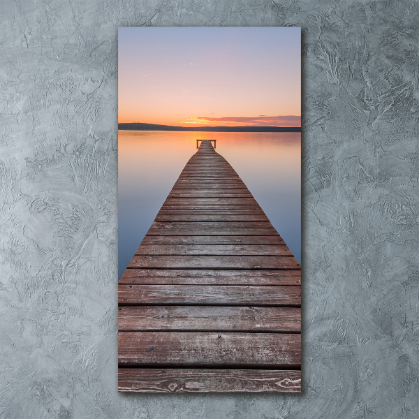 Quadro acrilico verticale Molo in legno