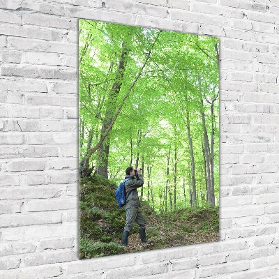 Quadro stampa su vetro acrilico verticale Ornitologo