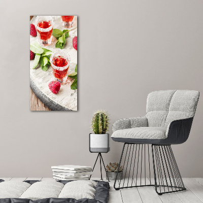 Quadro vetro acrilico verticale Lamponi e bevande