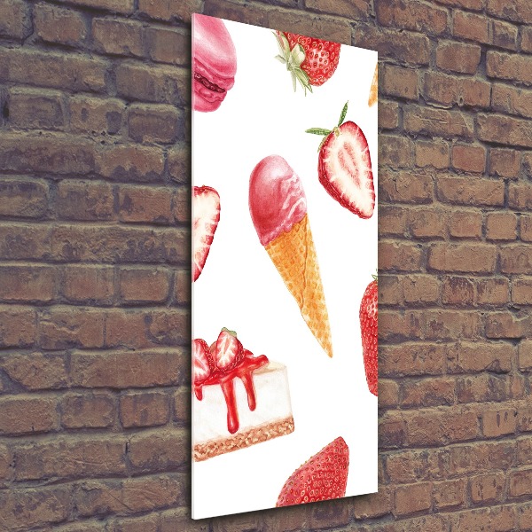 Quadro acrilico verticale Gusto fragola