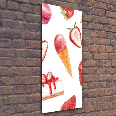 Quadro acrilico verticale Gusto fragola