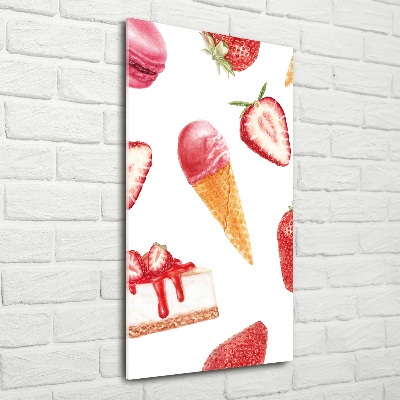Quadro acrilico verticale Gusto fragola