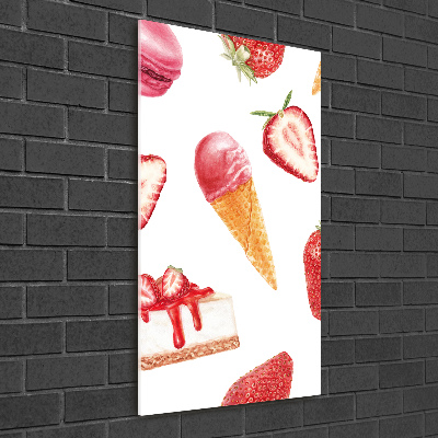 Quadro acrilico verticale Gusto fragola