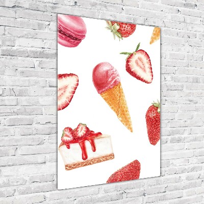 Quadro acrilico verticale Gusto fragola