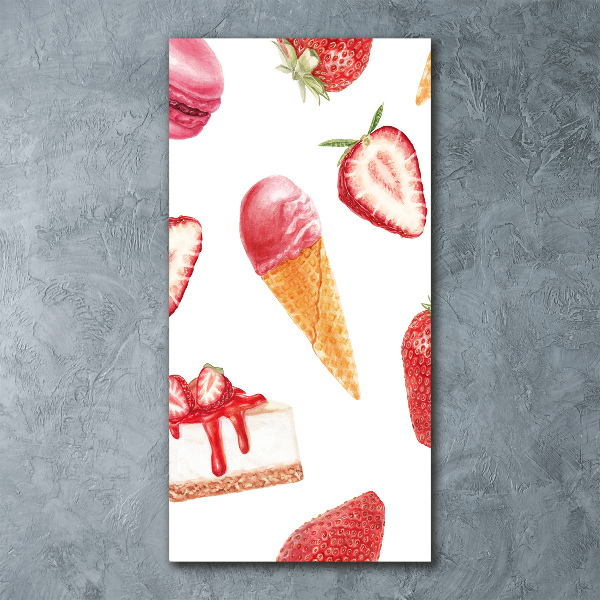 Quadro acrilico verticale Gusto fragola