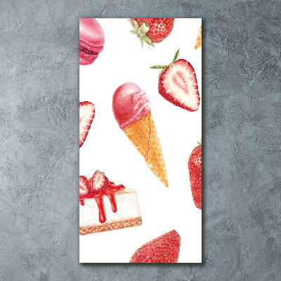 Quadro acrilico verticale Gusto fragola