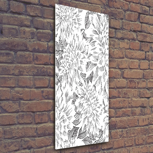 Quadro acrilico verticale Peonie