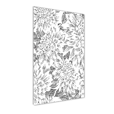 Quadro acrilico verticale Peonie