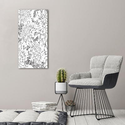 Quadro acrilico verticale Peonie