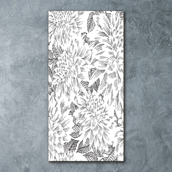 Quadro acrilico verticale Peonie