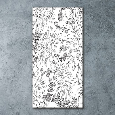 Quadro acrilico verticale Peonie