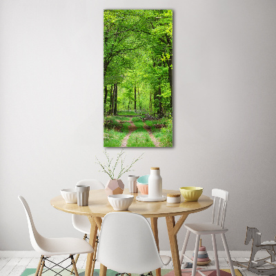 Quadro stampa su vetro acrilico verticale Foresta verde